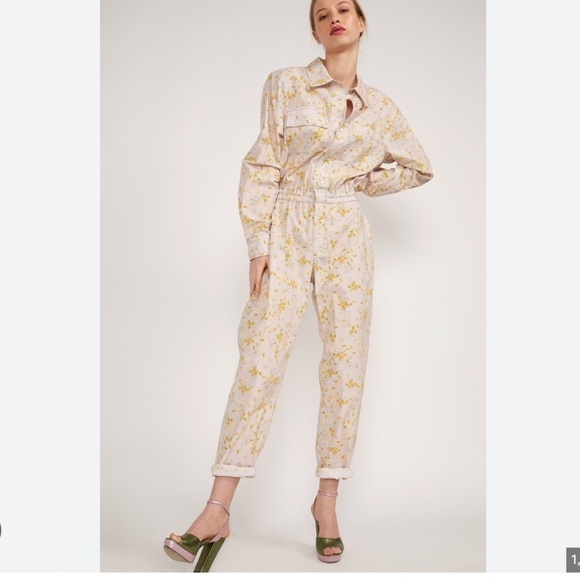 Cynthia Rowley Pants - Anthro Cynthia Rowley Floral utility jumpsuit